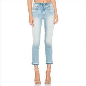 AMO Denim The Babe High Waisted Straight Leg Jeans in Sweet Cheeks